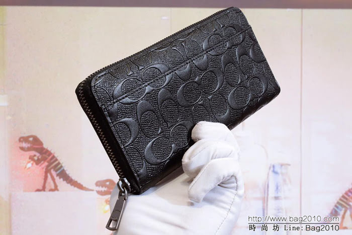 COACH蔻馳 簡約時尚 男士拉鏈牛皮錢包 75372  Chz1219